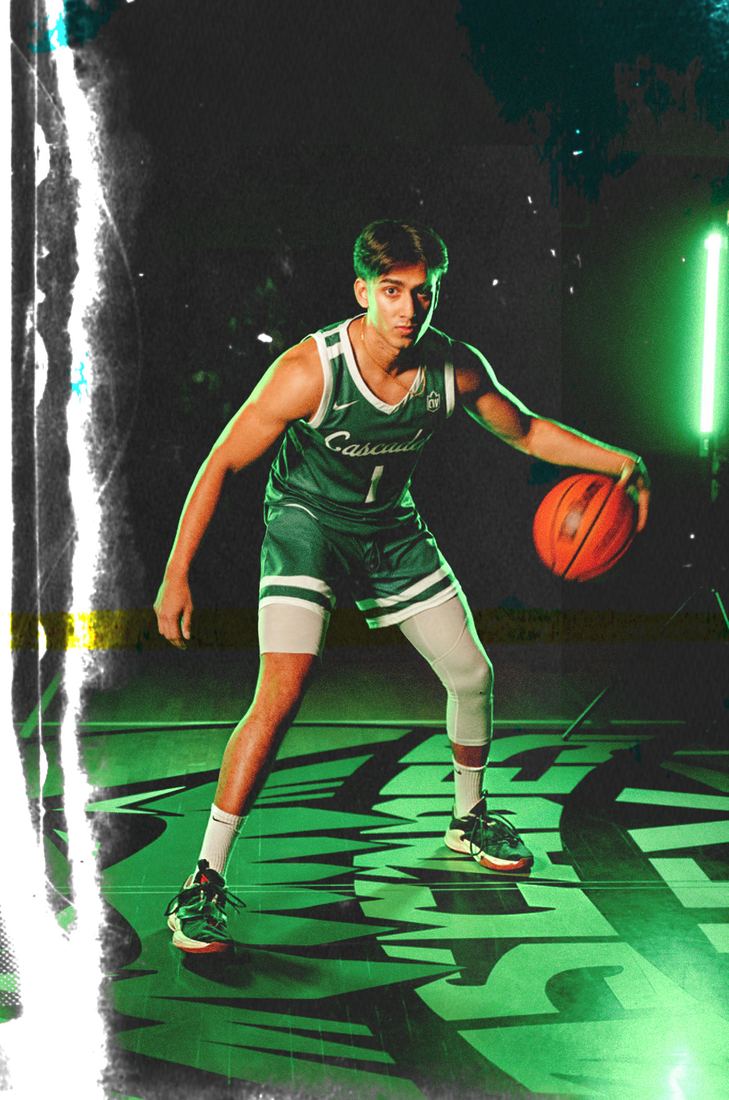Ajay Gill in UFV Cascades uniform — University of the Fraser Valley basketball
