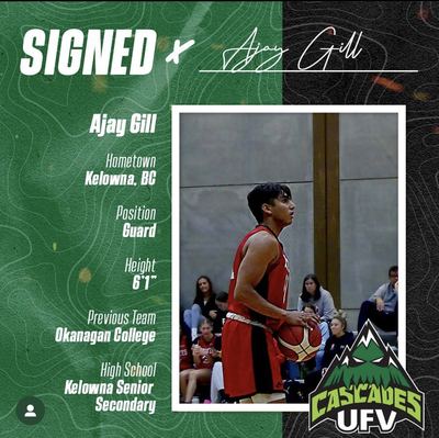 Ajay Gill signing with UFV Cascades — University of the Fraser Valley basketball
